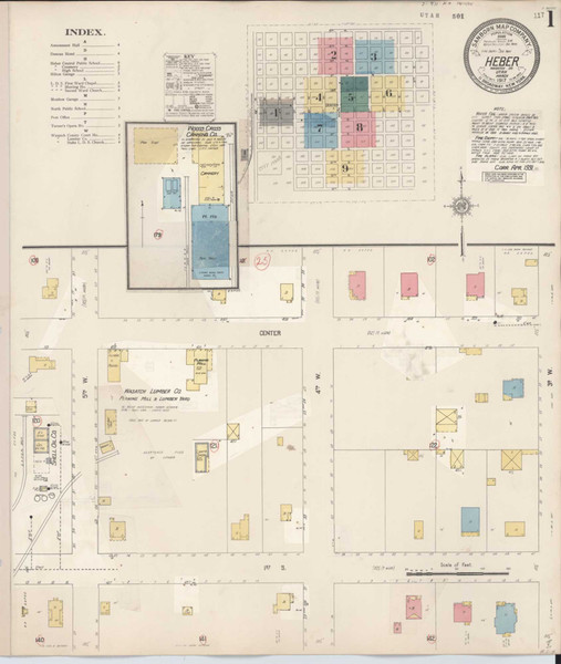 Heber Utah 1931 - Fire Insurance Index - Old Map Reprint