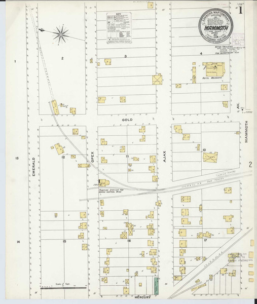 Mammoth Utah 1908 - Fire Insurance Index - Old Map Reprint