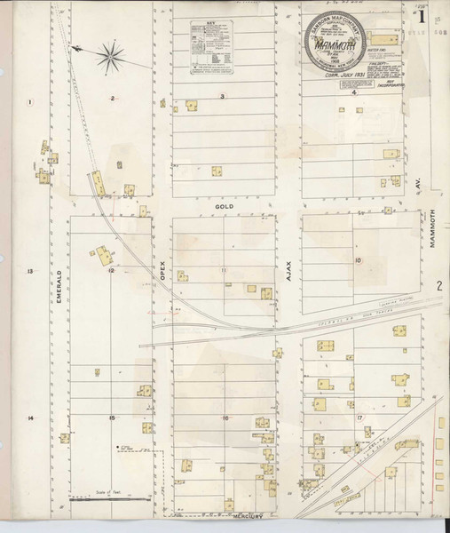 Mammoth Utah 1931 - Fire Insurance Index - Old Map Reprint