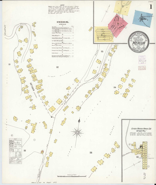 Mercur Utah 1903 - Fire Insurance Index - Old Map Reprint
