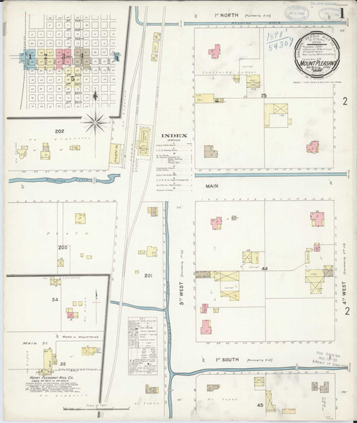 Mount Pleasant Utah 1896 - Fire Insurance Index - Old Map Reprint