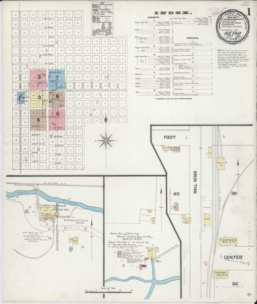 Nephi Utah 1890 - Fire Insurance Index - Old Map Reprint