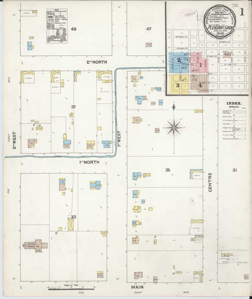Pleasant Grove Utah 1890 - Fire Insurance Index - Old Map Reprint