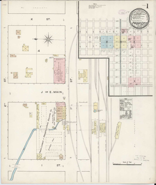 Provo Utah 1888 - Fire Insurance Index - Old Map Reprint