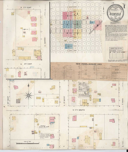 Richfield Utah 1930 - Fire Insurance Index - Old Map Reprint