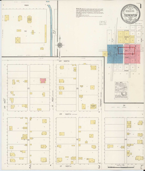 Tremonton Utah 1917 - Fire Insurance Index - Old Map Reprint