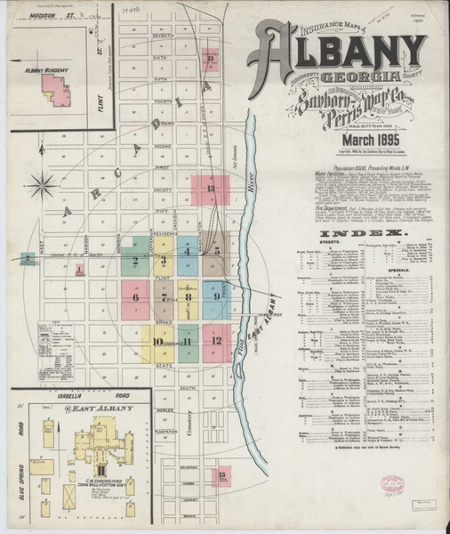 Albany Georgia 1895 - Fire Insurance Index - Old Map Reprint