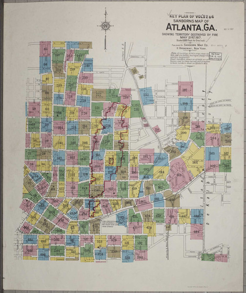 Atlanta Georgia 1917 - Fire Insurance Index - Old Map Reprint