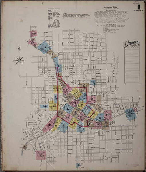 Atlanta Georgia 1892 - Fire Insurance Index - Old Map Reprint