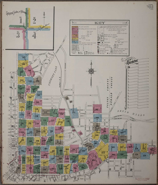 Atlanta Georgia 1911 V2 - Fire Insurance Index - Old Map Reprint