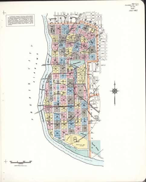 Columbus Georgia 1958 V1 - Fire Insurance Index - Old Map Reprint
