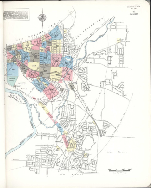 Columbus Georgia 1958 V3 - Fire Insurance Index - Old Map Reprint