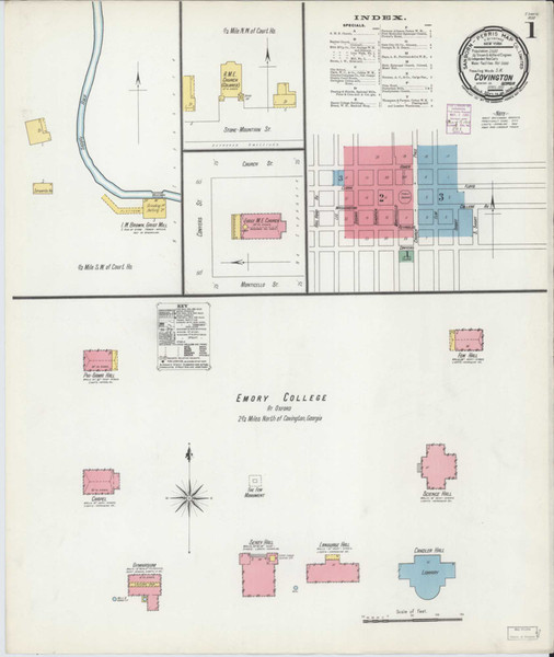 Covington Georgia 1901 - Fire Insurance Index - Old Map Reprint