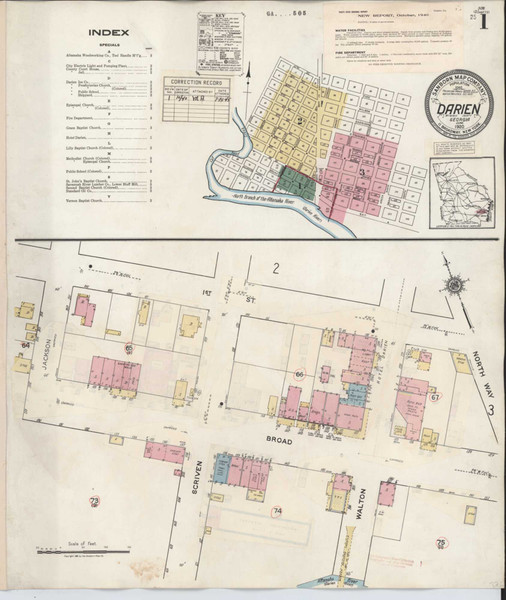 Darien Georgia XXXX - Fire Insurance Index - Old Map Reprint