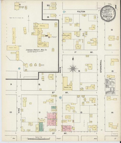 Dawson Georgia 1890 - Fire Insurance Index - Old Map Reprint