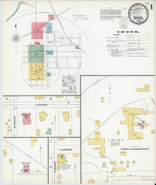 Dawson Georgia 1900 - Fire Insurance Index - Old Map Reprint