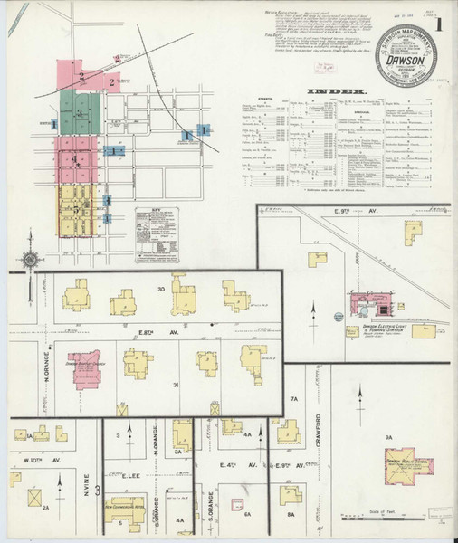 Dawson Georgia 1911 - Fire Insurance Index - Old Map Reprint
