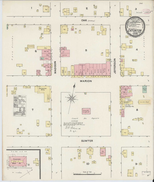Eatonton Georgia 1890 - Fire Insurance Index - Old Map Reprint