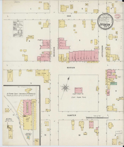 Eatonton Georgia 1895 - Fire Insurance Index - Old Map Reprint