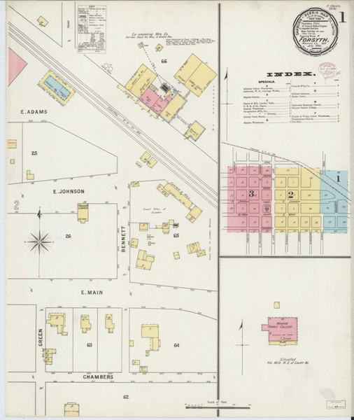 Forsyth Georgia 1895 - Fire Insurance Index - Old Map Reprint