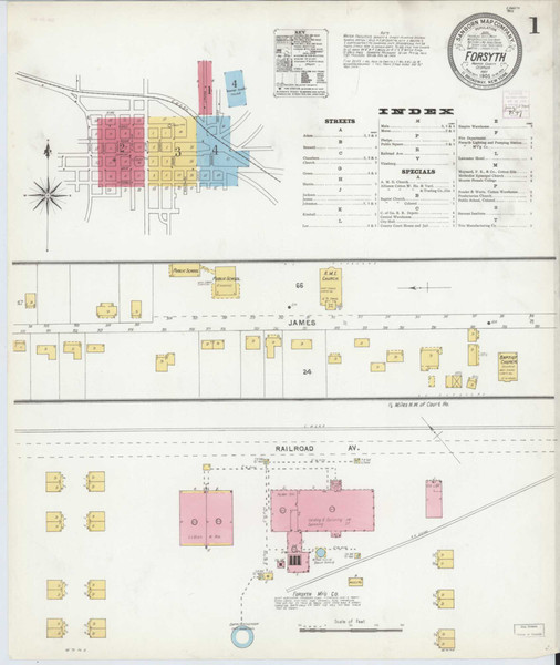 Forsyth Georgia 1905 - Fire Insurance Index - Old Map Reprint