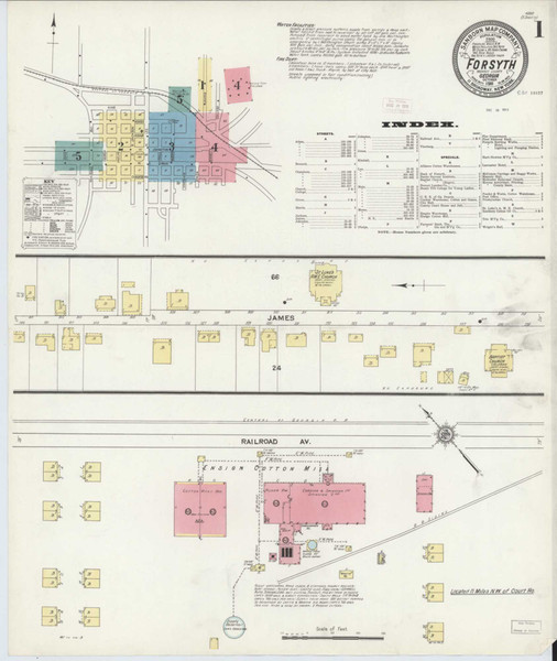 Forsyth Georgia 1911 - Fire Insurance Index - Old Map Reprint