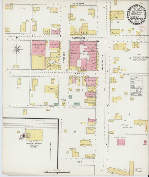 Fort Gaines Georgia 1895 - Fire Insurance Index - Old Map Reprint