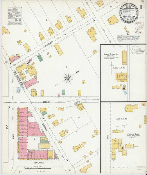 Fort Valley Georgia 1900 - Fire Insurance Index - Old Map Reprint
