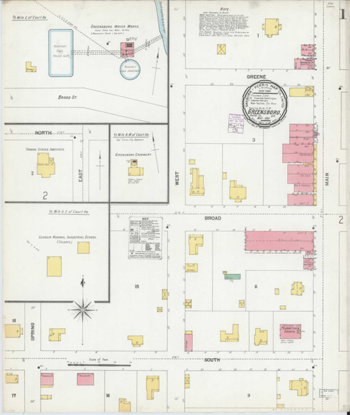 Greensboro Georgia 1901 - Fire Insurance Index - Old Map Reprint