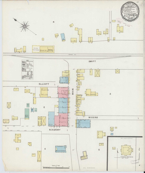 Lithonia Georgia 1895 - Fire Insurance Index - Old Map Reprint