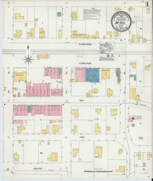 Mcrae Georgia 1904 - Fire Insurance Index - Old Map Reprint