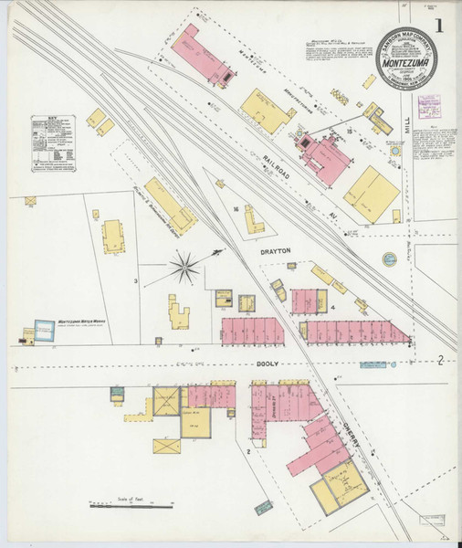 Montezuma Georgia 1905 - Fire Insurance Index - Old Map Reprint
