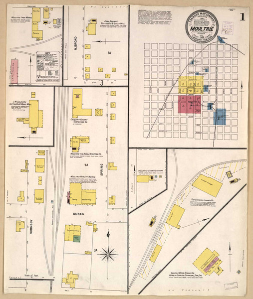 Moultrie Georgia 1903 - Fire Insurance Index - Old Map Reprint