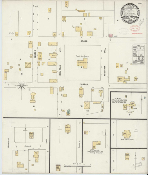 Mount Vernon Georgia 1897 - Fire Insurance Index - Old Map Reprint