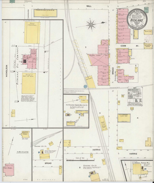Richland Georgia 1903 - Fire Insurance Index - Old Map Reprint