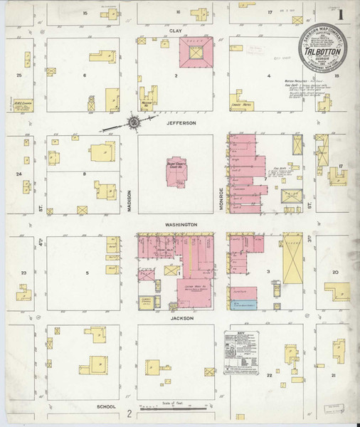 Talbotton Georgia 1911 - Fire Insurance Index - Old Map Reprint
