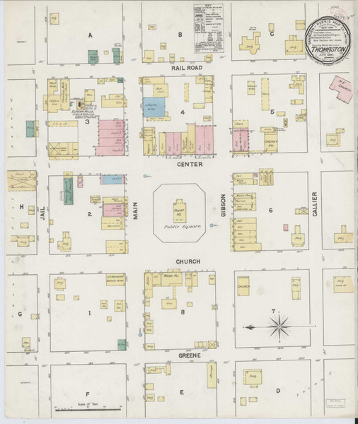 Thomaston Georgia 1890 - Fire Insurance Index - Old Map Reprint