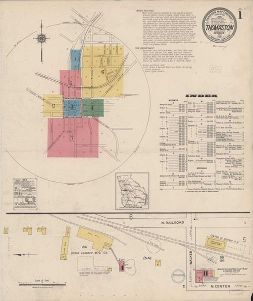 Thomaston Georgia 1921 - Fire Insurance Index - Old Map Reprint