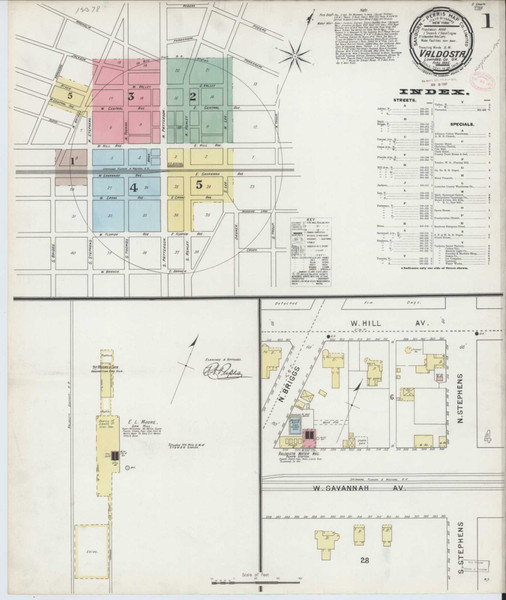 Valdosta Georgia 1895 - Fire Insurance Index - Old Map Reprint