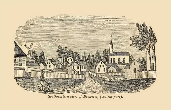 Brewster, Massachusetts 1839 - John Warner Barber Landscape View - Note Card