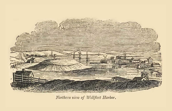 Wellfleet, Massachusetts 1839 - John Warner Barber Landscape View - Note Card