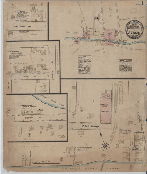 Adams New York 1884 - Fire Insurance Index - Old Map Reprint