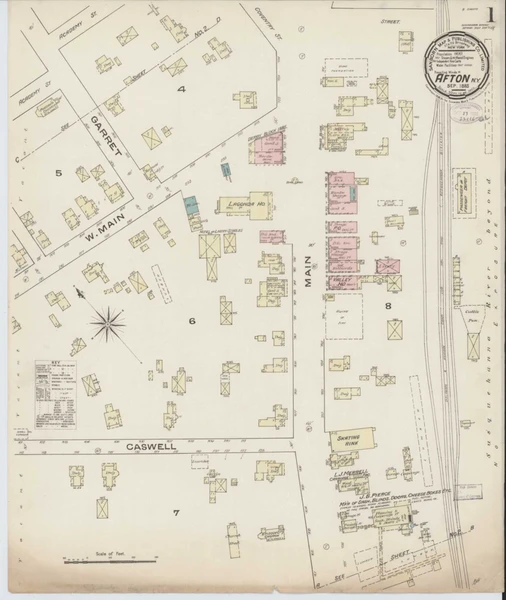 Afton New York 1885 - Fire Insurance Index - Old Map Reprint