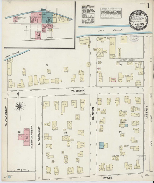 Albion New York 1884 - Fire Insurance Index - Old Map Reprint