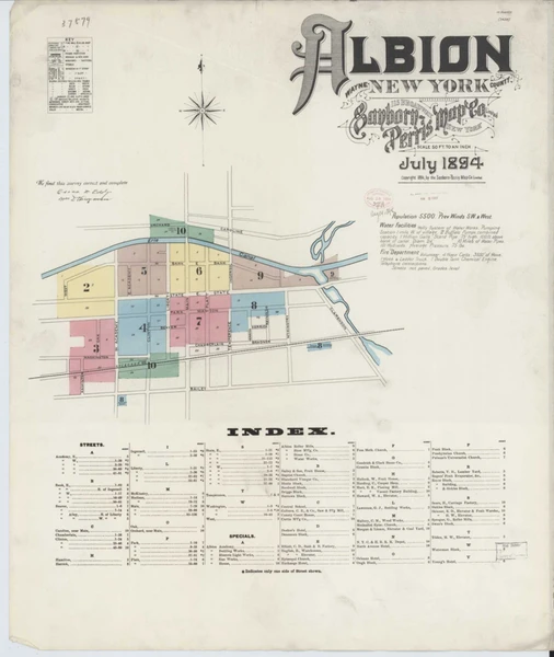 Albion New York 1894 - Fire Insurance Index - Old Map Reprint