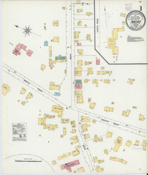 Amenia New York 1905 - Fire Insurance Index - Old Map Reprint