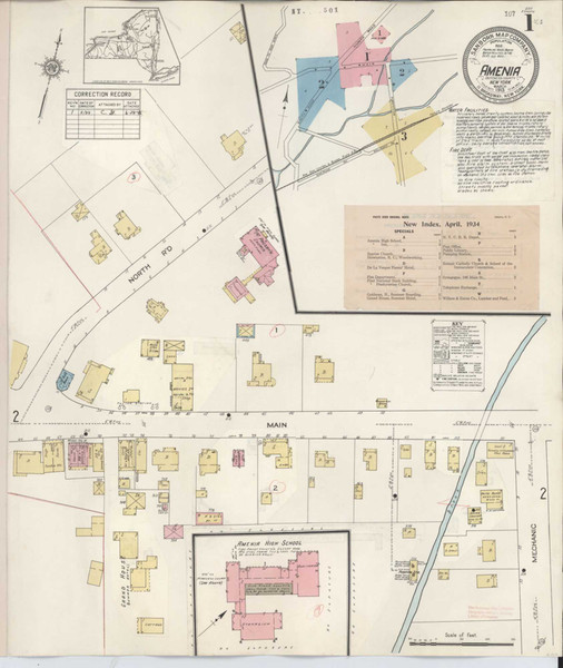 Amenia New York 1934 - Fire Insurance Index - Old Map Reprint