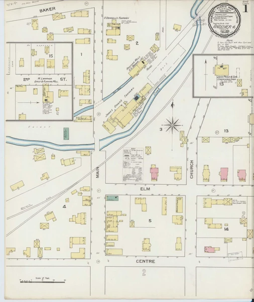 Andover New York 1893 - Fire Insurance Index - Old Map Reprint