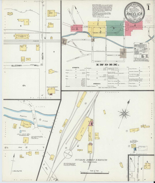Angelica New York 1903 - Fire Insurance Index - Old Map Reprint