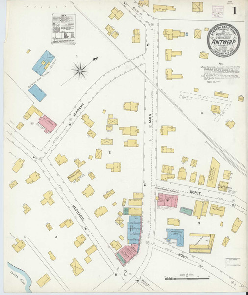 Antwerp New York 1905 - Fire Insurance Index - Old Map Reprint